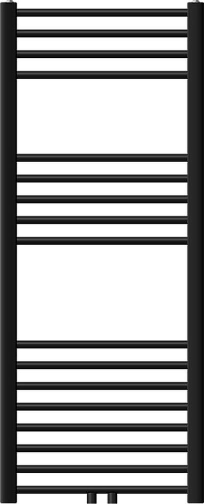 Badkamerradiator Sahara 500x1200 mm zwart mat recht met middenaansluiting LuxeBath
