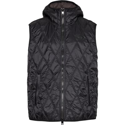 Diesel merklogo zwart gewatteerd giletjack