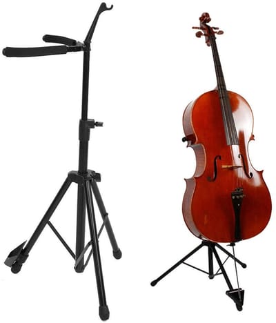 Dailygoods- Cellostandaard Inklapbaar - Muziekstandaard voor Cello/Gitaar/Viola - Antislip Bekleding - Verstelbaar - Bescherming voor Cello/Bogen