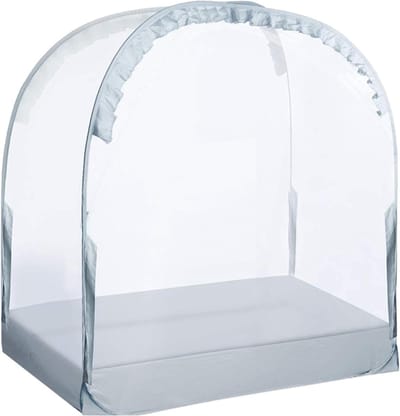 Wieg Tent - Bed Bescherming - Veilige Slaap - Ademend Mesh - 70 x 130 cm - Grijs