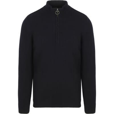 Barbour Half Zip Trui Wol Navy - Maat XXL - Heren - Quarter zip