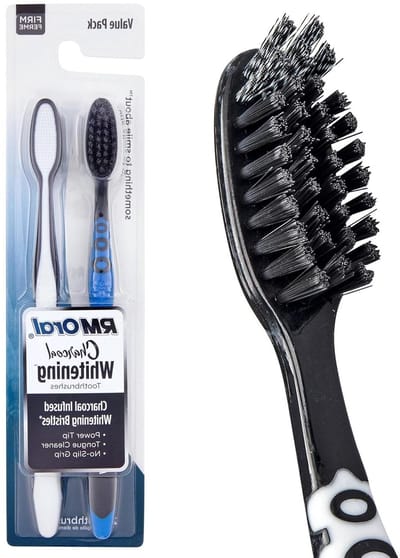 Houtskool Tandenborstels - Whitening Borstels - Mondhygiëne Verbeteren - Geactiveerde Kool Borstels - 2 Stuks - Meerkleurig