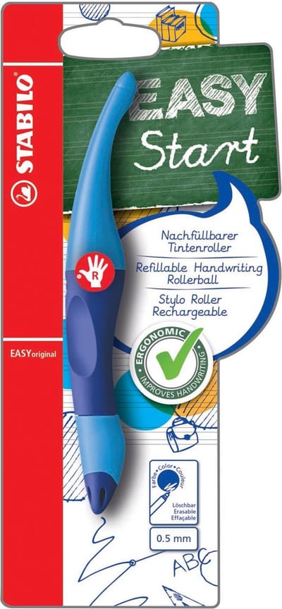 Rollerpen STABILO Easyoriginal rechtshandig licht/donkerblauw blister à 1 stuk | 5 stuks