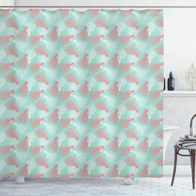 ABAKUHAUS douchegordijn – Sc_147018 175x180 cm – Donker Koraal Mintgroen