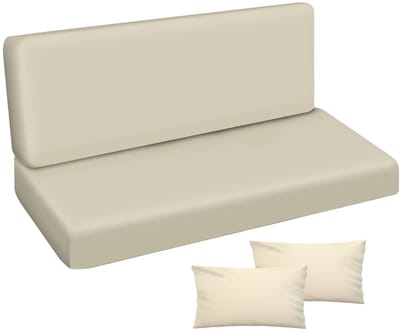 FEROCITY - Tuinschommelkussen - Waterafstotend - Zitcomfort - Onderhoudsvriendelijk - Duurzaam - 150 x 50 x 50 x 10 cm - Polyester - Beige GLATT