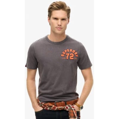 Superdry Vintage Athletic Korte Mouw T-shirt Donkergrijs Grootte: Xxl