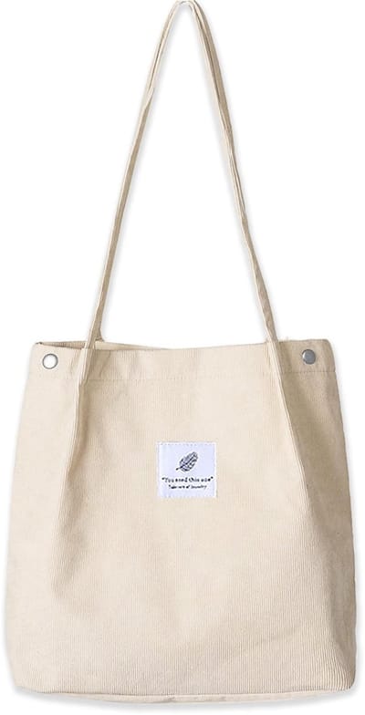 Dailygoods- Schoudertas grote capaciteit - Corduroy boodschappentas - Crossbodytas - Shopper - Strandtas - Handtas - Hoogwaardig materiaal