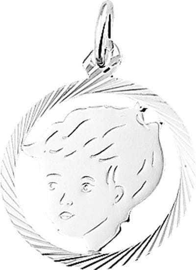 The Jewelry Collection Hanger Jongen Gediamanteerd - Zilver