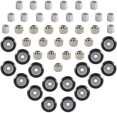 Dailygoods- Laufrollen 16 Stuks - V-slot Rollen - POM Rad - Excentrische Kolom 6mm - Aluminiumsäule 6mm - Compatibel met Creality Ender 3 - 3D-printer Wielen