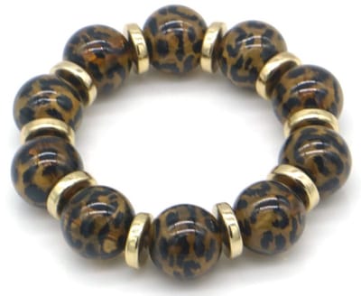 armband - acryl - elastisch - leopard - cadeautip - kerst