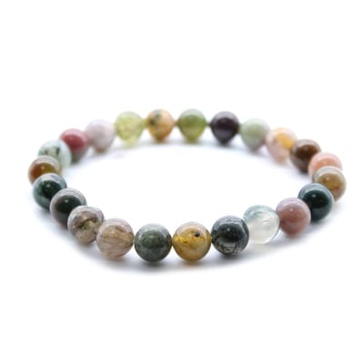 Mosagaat Edelsteen Armband – Elastische Kralenarmband – Natuursteen – Dames & Heren