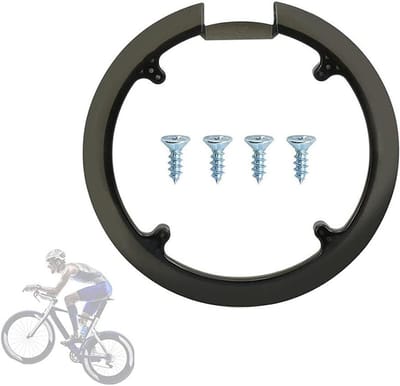 Fiets Kettingbeschermer voor Kettingring, Universele Bescherming met 4 Schroeven, Duurzaam en Lichtgewicht Plastic voor 42 en 44 Tanden