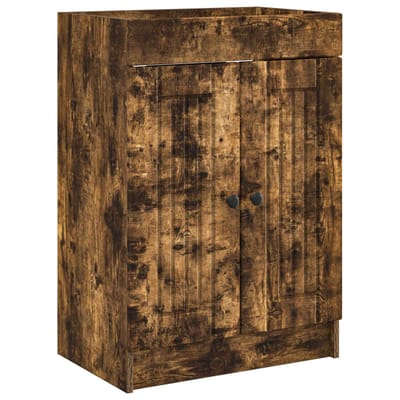 vidaXL - Badkamer - onder - Wastafel - Kast - Gerookt - eiken - 56 - x - 37,5 - x - 81 - cm