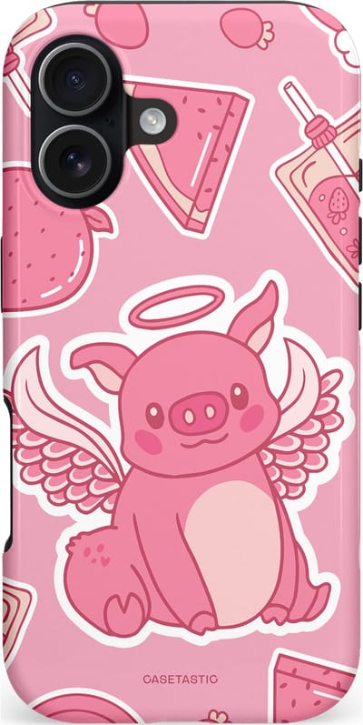 Casetastic hoesje geschikt voor Apple iPhone 17 - MagSafe - Dubbellaagse bescherming - Varken vleugels - Fashion Case - Lichtroze Koraal