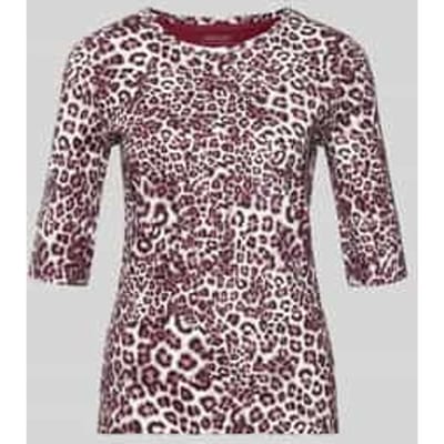 Slim fit T-shirt met all-over dierenprint