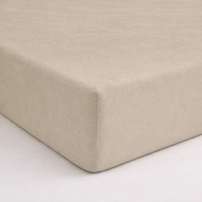 Sleeps Dubbel Jersey Hoeslaken Katoen Zand - 140 x 200 cm - Heerlijk Zacht - Strijkvrij - Stretch - Dubbel Dikke Kwaliteit