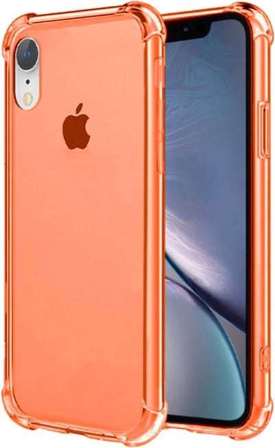 Smartphonica iPhone Xr transparant siliconen hoesje - Oranje geschikt voor Apple iPhone XR