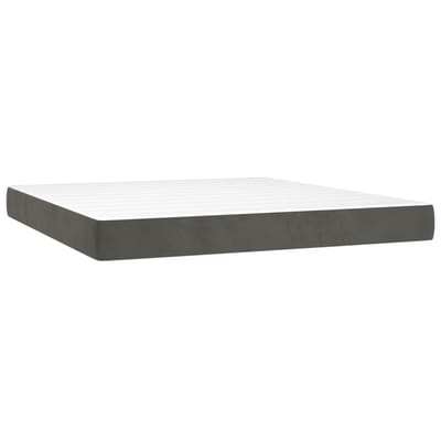 vidaXL - Pocketveringmatras - medium - california - king - 183x213x20 - cm - fluweel - grijs