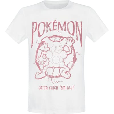 Pokémon - Gaming T-shirt - Mr. Mime - S tot XL - voor Mannen - wit