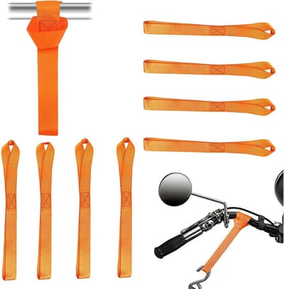 Set van 8 Bevestigingsriemen voor Motoren en Bootaccessoires - Duurzame PP Straps voor Lastbescherming, Geschikt voor Motorfietsen, Quads, Fietszitjes en Tuinmachines 2.5 x