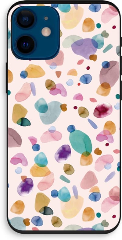 Case Company® - Hoesje geschikt voor iPhone 12 mini hoesje - Terrazzo Memphis - Biologisch Afbreekbaar Telefoonhoesje - Bescherming alle Kanten en Schermrand