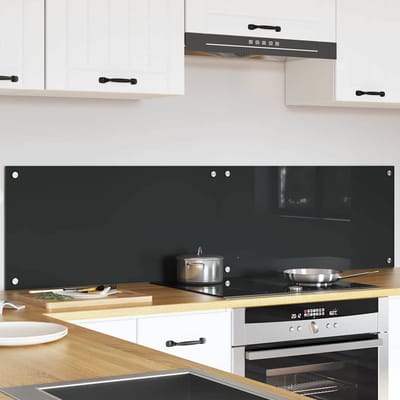 vidaXL - Keukenachterwand - 2 - st - Donkergrijs - 80 - x - 40 - cm - gehard - glas