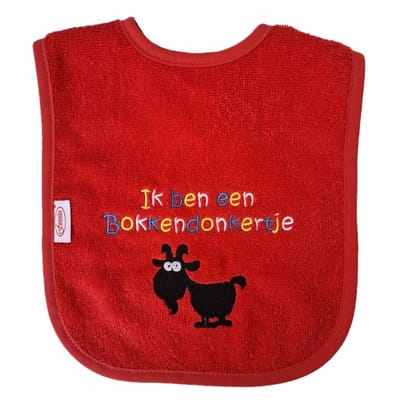 Rode slab met "Ik ben een Bokkendonkertje" - carnaval, Sint-Michielsgestel, Gestel, feest, brabant, feestje, bokkendonk