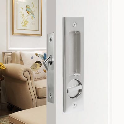 HOCONNIE Zakdeurklink Geen Sleutel Schuifdeurslot Pocket Deurslot Onzichtbaar Verzonken Deurklink 160mm (Zilver)