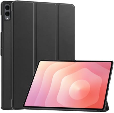 Tablet Hoes Geschikt voor Samsung Galaxy Tab S11 Ultra | Book Case met Standaard | Kunstlederen Beschermhoes | Tri-fold | Zwart