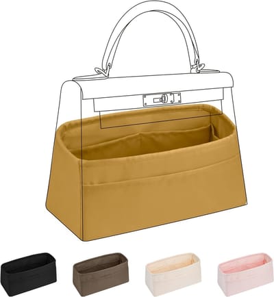 Silk Bag Organiser Insert voor Kelly 25/28/32/35 - Luxe Handtas Organizer voor Perfecte Indeling en Bescherming