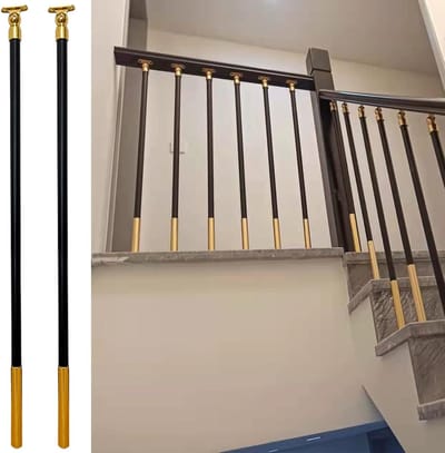 Moderne Trapleuningen - Buiten Reling - Veilig Traplopen - Verstelbare Beugels - Tot 160 cm - Zwart