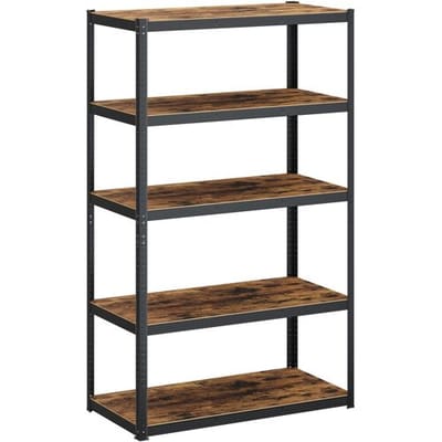 Ochama Verstelbaar industriere rek – Zwart & Rustiek Bruin, 60 x 120 x 200 cm, totaal draagvermogen 750 kg (150 kg per plank) – perfect voor