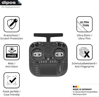 dipos – 2x Matte Beschermfolie geschikt voor Radiomaster TX15 Max | Krasbestendige & antireflecterende Screenprotector Ultra-Thin
