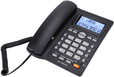 Dailygoody - Vaste telefoon - Dual-port uitbreidingsset - Nummerherkenning met luidspreker - Zwart - Geschikt voor Home Office - Telefoon met LCD-sche