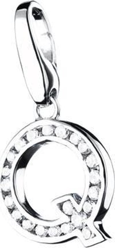 Charm | bedel | zilver | letter | Q | zirkonia