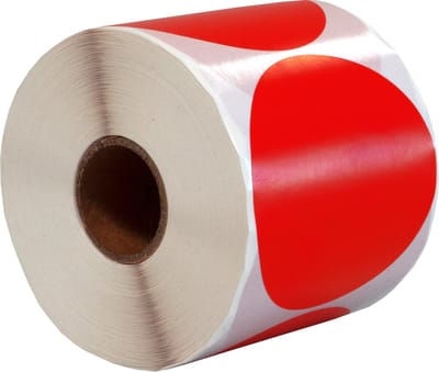 500 Etiketten Rond Rood 65 mm op Rol - Sluitzegel - Markeringspunten - Blanco ronde stickers - DULA