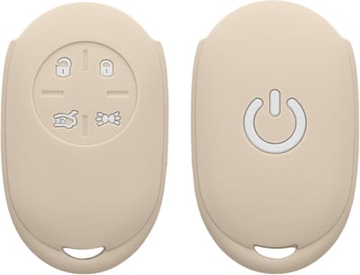 kwmobile autosleutel hoesje geschikt voor Fiat 500E 4-knops autosleutel hoes - TPU autosleutel behuizing - Beschermende auto sleutel case - Sleuteletui in crème