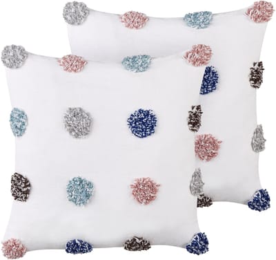 BRACKEN - Sierkussen set van 2 - Wit - 45 x 45 cm - Katoen