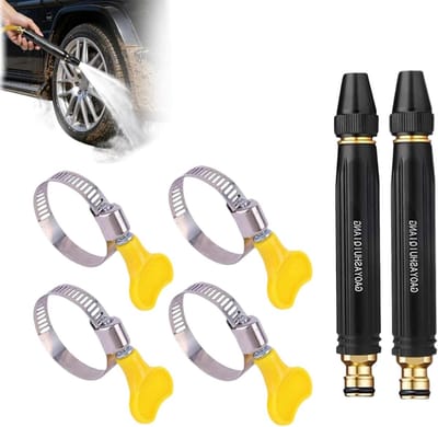 Hogedruk Waterspuitpistool - Reinigingspistool - Auto en Tuin - Drie Sproeimodi - 2 Stuks - Zwart Goud