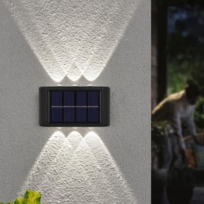 Buitenmuur Solar Wandlampen voor Tuinverlichting - Oplaadbare LED Lichten voor Tuindecoratie en Beveiliging