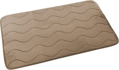 Raved Badkamermat 75 x 45 - Golven Beige - Antislip - Uitwasbaar - Waterabsorberend