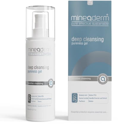 Mineaderm Facial Cleansing Gel – Deep Cleansing Wash Gel with Amino Acids & Horse Chestnut – Deep Pore Cleansing, Removes Oil, Dirt & Makeup – Refreshing & Moisturizing – 200 ml