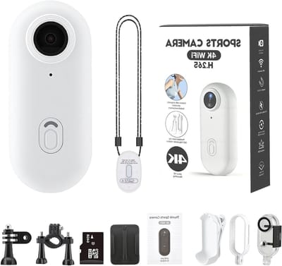 Compacte 4K Actiecamera met WiFi en 64GB Geheugenkaart, 120° Groothoeklens, Draagbare Onderwatercamera voor Avontuurlijke Opnames