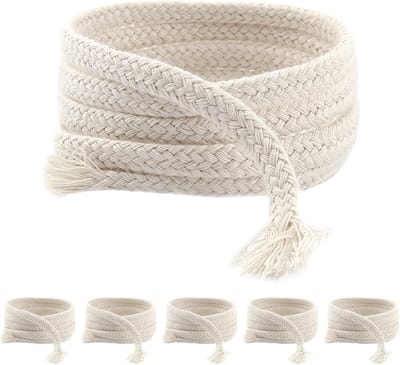 6m Vervangingswrapper voor Olie Lamp - 6pcs 100cm Lengte Olie Lamp Lont - 6mm Lonten voor Kaarsen - Kaars Lonten voor Dikke Kaarsen - Fakkel Lamp Winding voor Tuin Fakkels - Bamboe Fakkels