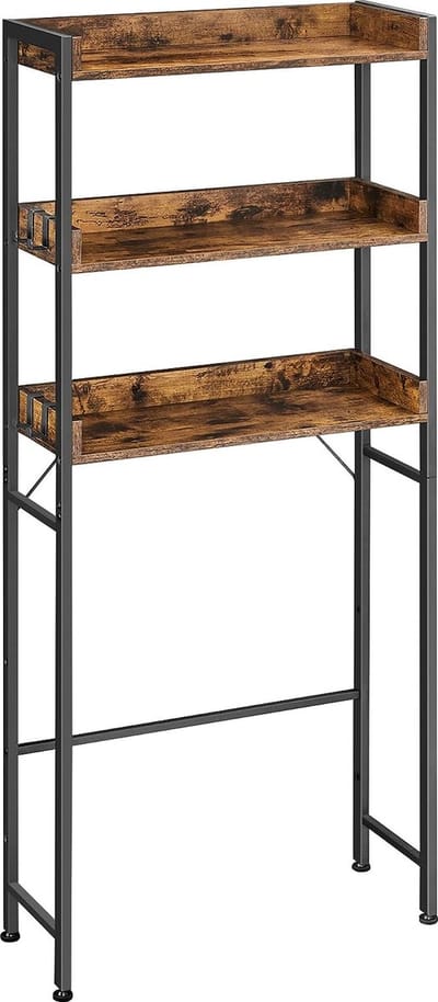 FurnStar - Wasmachine rek - Wc kast - 63x25x165cm - Bruin