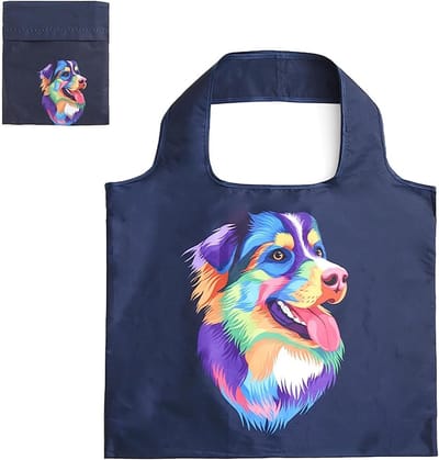Grote Vouwbare Dierenprint Shoppingtas, 50 x 40 cm, Herbruikbaar, Scheurvast, Lichtgewicht, Ideaal voor Winkelen en Reizen