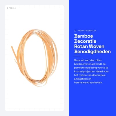 Dailygoods- Bamboemateriaal 4 Rollen - Decoratie/Rotan - Weven/Benodigdheden - Ambachten - Rieten Reparatie - Duurzaam Houtmateriaal - Weefmateriaal