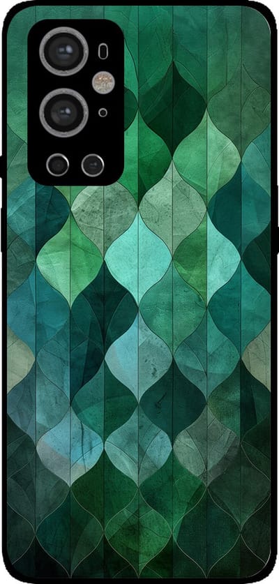 Smartphonica Telefoonhoesje Geschikt voor OnePlus 9 Pro met groene bladeren opdruk - TPU backcover case green leaf design - Groen geschikt voor OnePlus 9 Pro