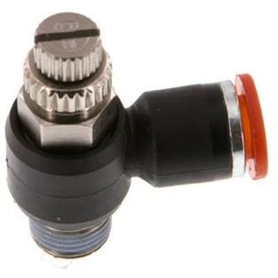 L-stuk Regelventiel 6 mm - R1/8'' Regeling-in Messing/Nylon