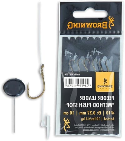 Feeder Leader - Method Haspel - Vissen met aas - Push-stop bevestiging - 6 stuks 10cm - Brons
